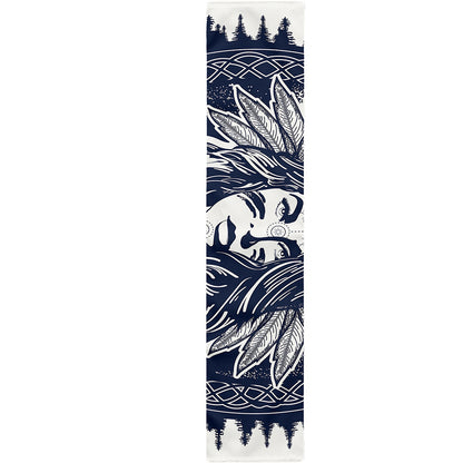 Tribal Native Indian Girl Print Table Runner