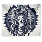 Tribal Native Indian Girl Print Tapestry