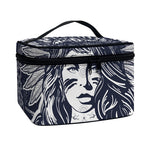 Tribal Native Indian Girl Print Travel Makeup Bag