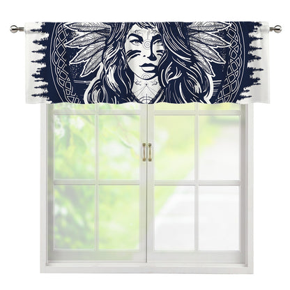 Tribal Native Indian Girl Print Window Valance