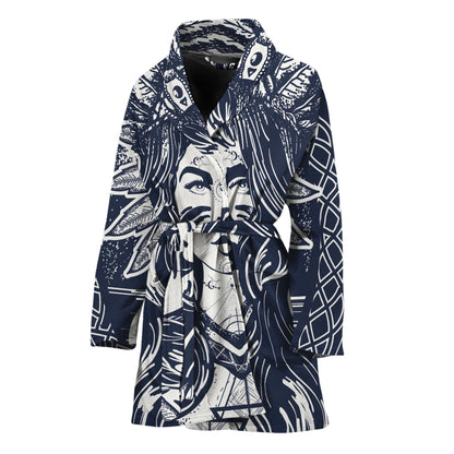 Tribal Native Indian Girl Print Women's Bathrobe