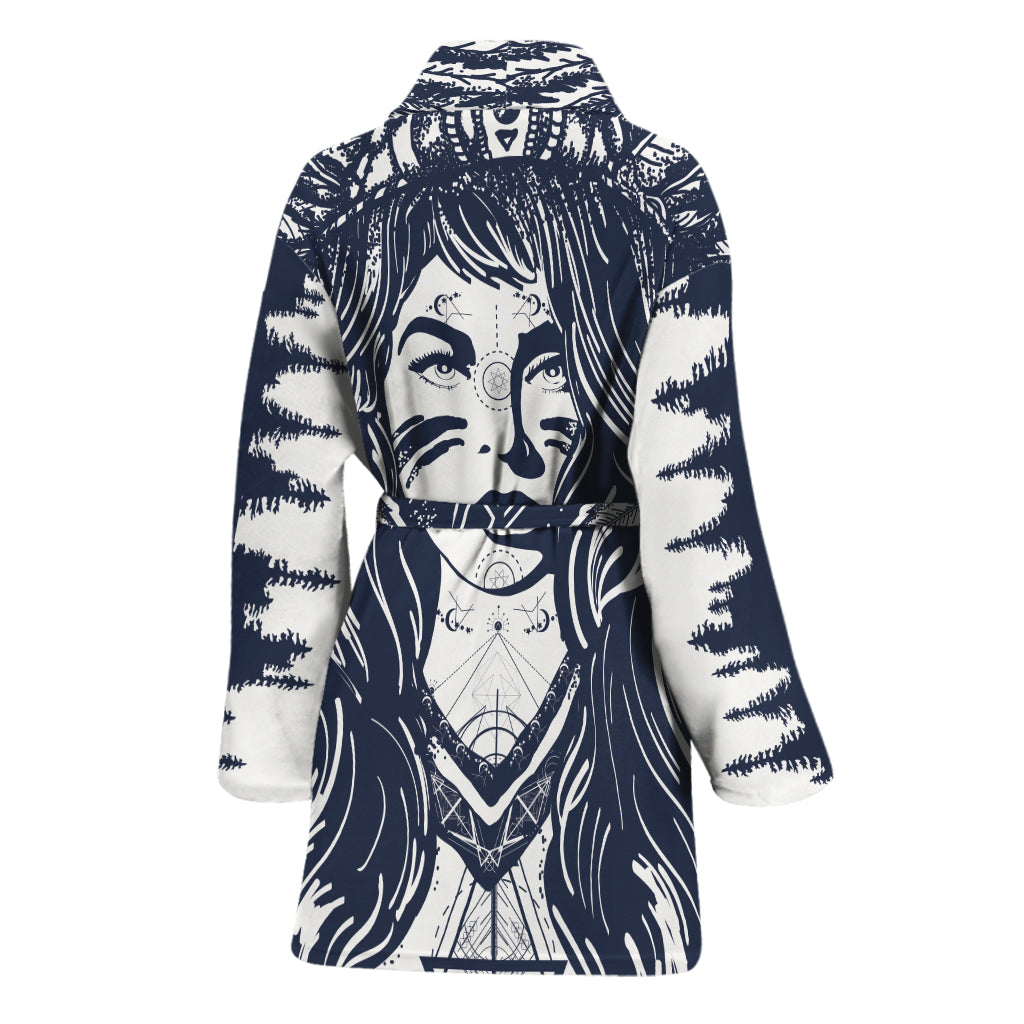 Tribal Native Indian Girl Print Women's Bathrobe
