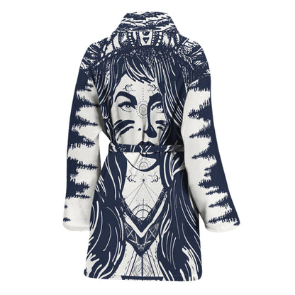 Tribal Native Indian Girl Print Women's Bathrobe