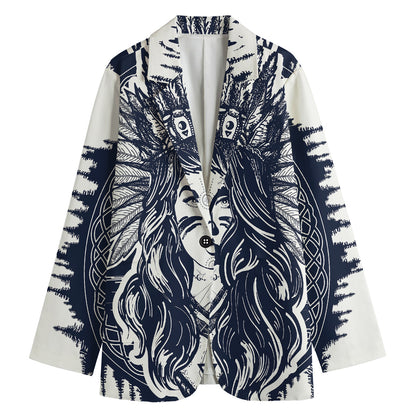 Tribal Native Indian Girl Print Women's Blazer