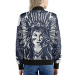 Tribal Native Indian Girl Print Women's Bomber Jacket