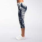 Tribal Native Indian Girl Print Women's Capri Leggings