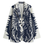 Tribal Native Indian Girl Print Women's Cotton Blazer