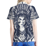 Tribal Native Indian Girl Print Women's Polo Shirt