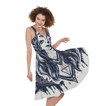 Tribal Native Indian Girl Print Women's Sleeveless Dress