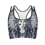 Tribal Native Indian Girl Print Women's Sports Bra