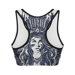 Tribal Native Indian Girl Print Women's Sports Bra