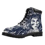 Tribal Native Indian Girl Print Work Boots