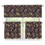 Tribal Native Indian Pattern Print 3 Piece Kitchen Curtains