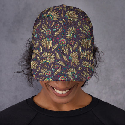 Tribal Native Indian Pattern Print Baseball Cap
