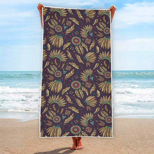 Tribal Native Indian Pattern Print Beach Towel