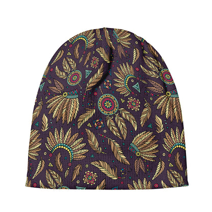 Tribal Native Indian Pattern Print Beanie