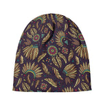 Tribal Native Indian Pattern Print Beanie