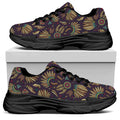 Tribal Native Indian Pattern Print Black Chunky Shoes