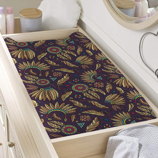 Tribal Native Indian Pattern Print Changing Pad Cover