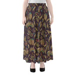 Tribal Native Indian Pattern Print Chiffon Maxi Skirt