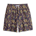 Tribal Native Indian Pattern Print Cotton Shorts