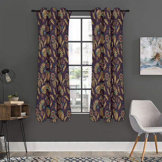 Tribal Native Indian Pattern Print Curtain