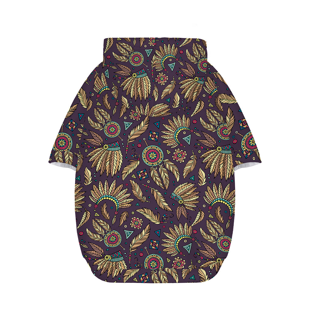Tribal Native Indian Pattern Print Dog Zip Up Hoodie