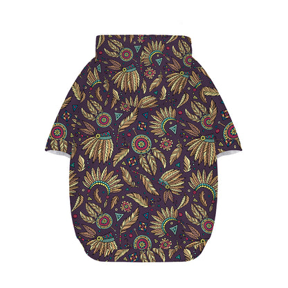 Tribal Native Indian Pattern Print Dog Zip Up Hoodie