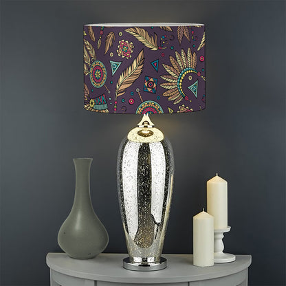 Tribal Native Indian Pattern Print Drum Lamp Shade