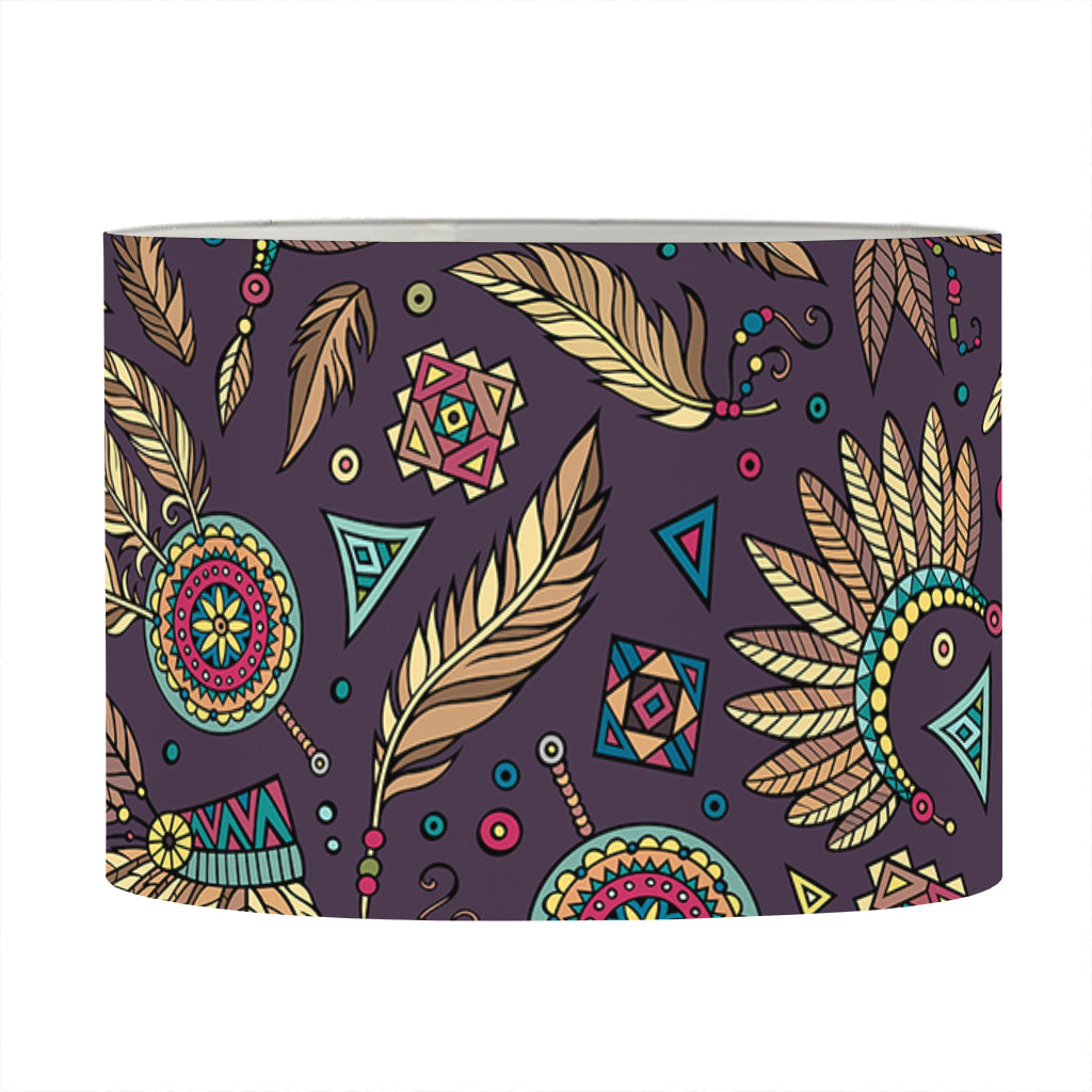Tribal Native Indian Pattern Print Drum Lamp Shade