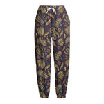 Tribal Native Indian Pattern Print Fleece Lined Knit Pants