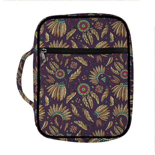 Tribal Native Indian Pattern Print Front Pocket Bible Bag