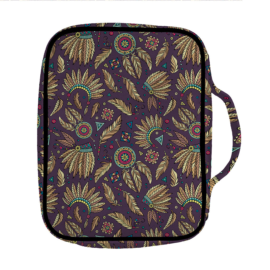 Tribal Native Indian Pattern Print Front Pocket Bible Bag