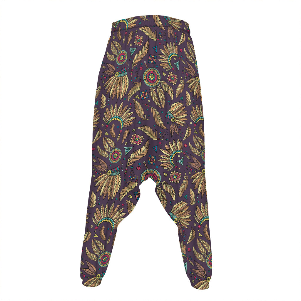 Tribal Native Indian Pattern Print Hammer Pants
