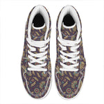 Tribal Native Indian Pattern Print High Top Leather Sneakers