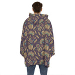 Tribal Native Indian Pattern Print Hoodie Blanket