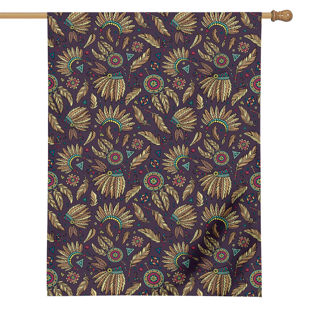 Tribal Native Indian Pattern Print House Flag