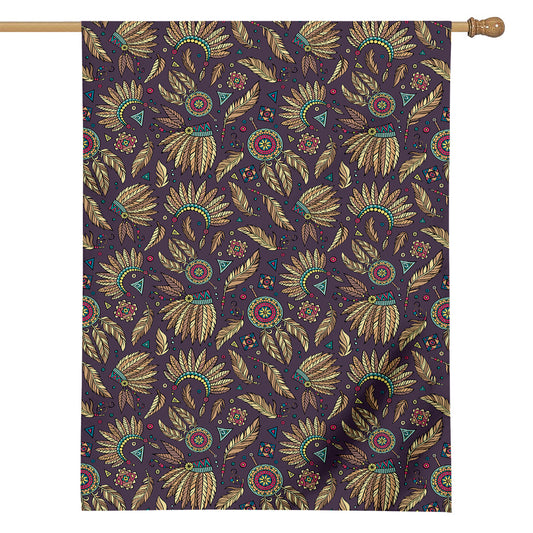 Tribal Native Indian Pattern Print House Flag