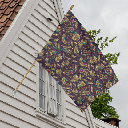 Tribal Native Indian Pattern Print House Flag