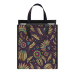 Tribal Native Indian Pattern Print Insulated Lunch Tote