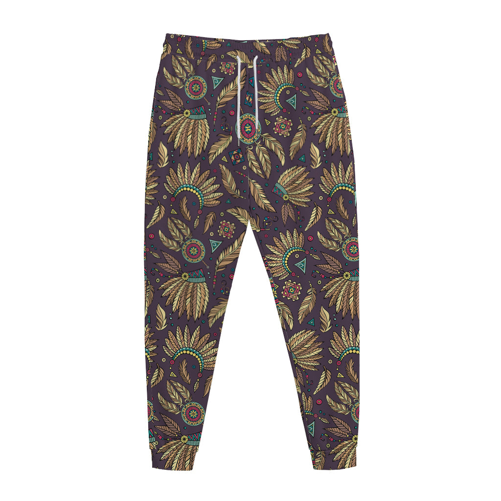Tribal Native Indian Pattern Print Jogger Pants
