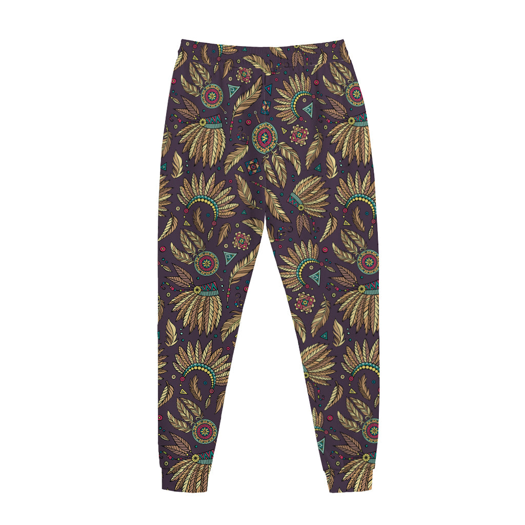 Tribal Native Indian Pattern Print Jogger Pants