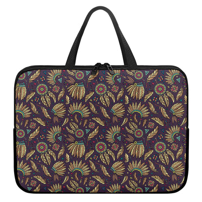 Tribal Native Indian Pattern Print Laptop Sleeve With Handle
