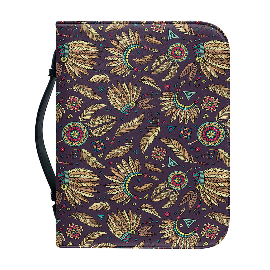 Tribal Native Indian Pattern Print Leather Bible Cover