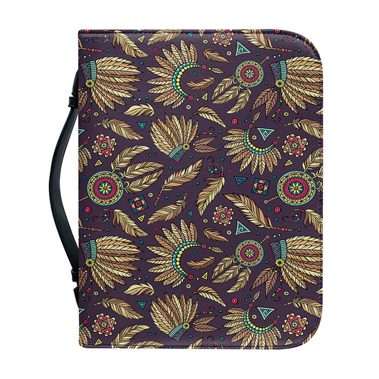 Tribal Native Indian Pattern Print Leather Bible Cover