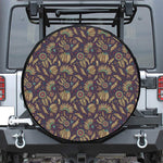 Tribal Native Indian Pattern Print Leather Spare Tire Cover