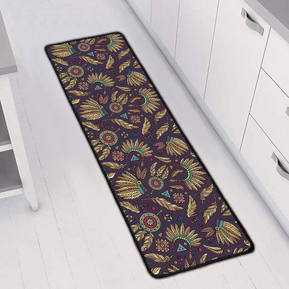 Tribal Native Indian Pattern Print Long Kitchen Mat