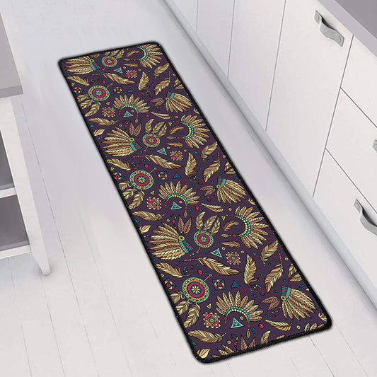 Tribal Native Indian Pattern Print Long Kitchen Mat