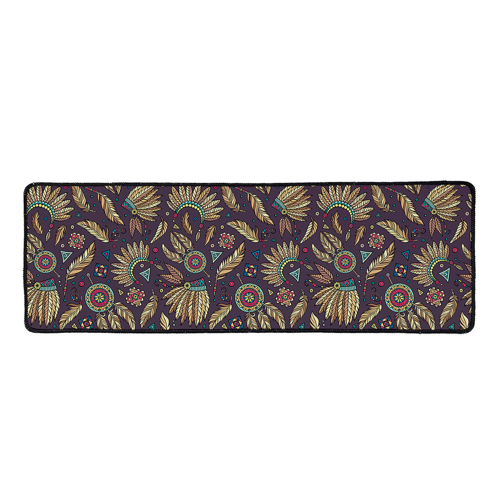 Tribal Native Indian Pattern Print Long Kitchen Mat