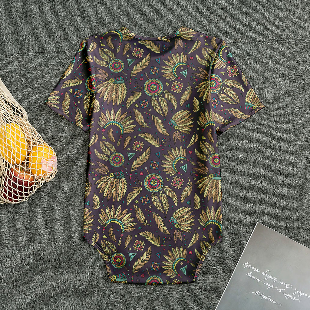 Tribal Native Indian Pattern Print Men's Bodysuit